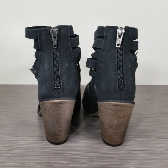 Free People Hybrid Strappy Ankle Boot, Black Nubuck, Womens Various Sizes - Picture 5 of 11